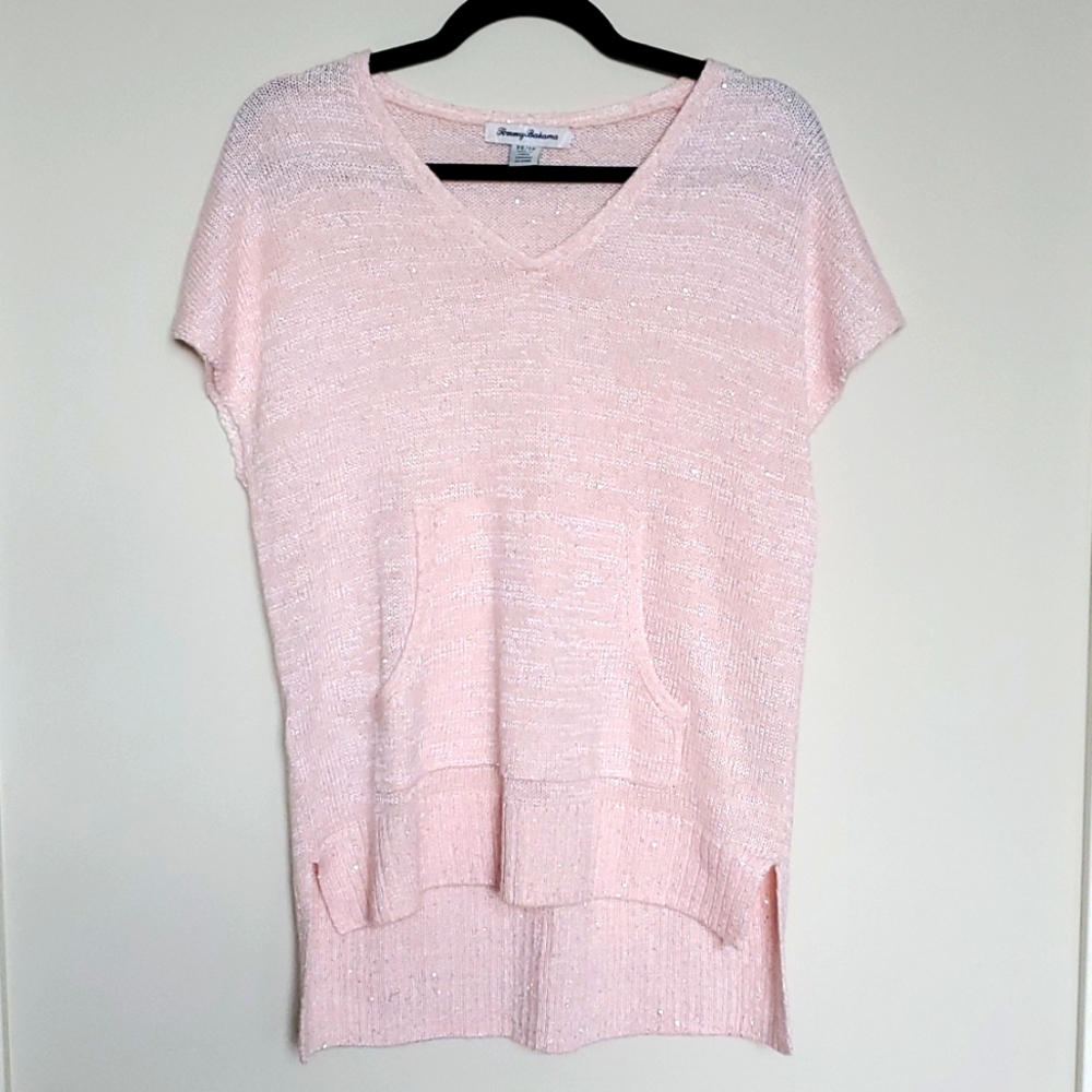 NWOT Tommy Bahama Pink V Neck Sequined Top - Picture 3 of 9